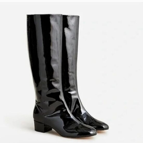 J. Crew Shoes - NEW J. Crew Italian Leather Knee High Black Patent Leather Knee High Boot